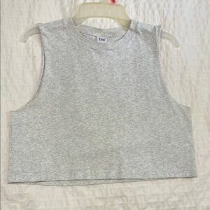 TNA Heather Gray Sleeveless Crop Top